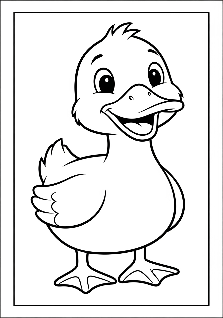 Desenho de Pato sorrindo para colorir