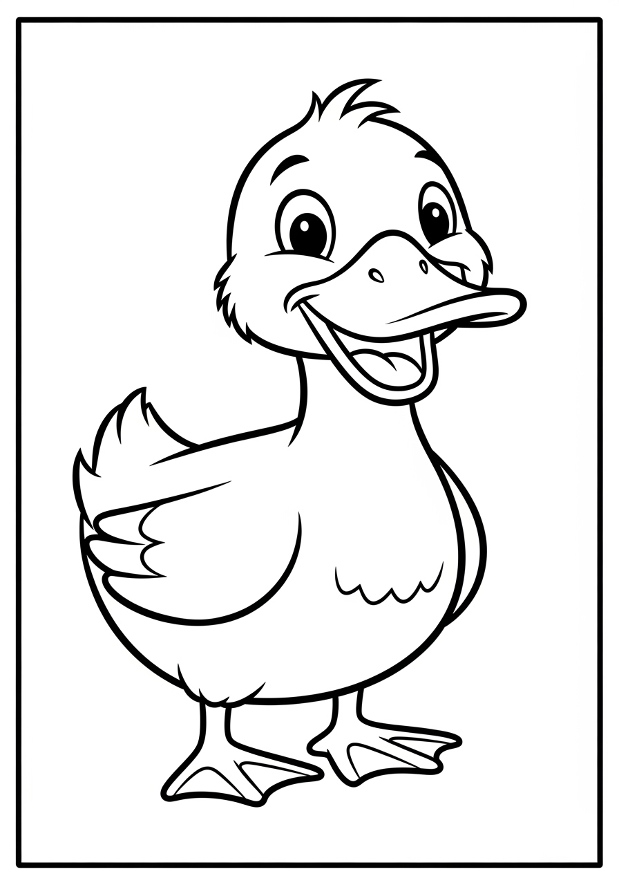 Desenho de Pato sorrindo para colorir