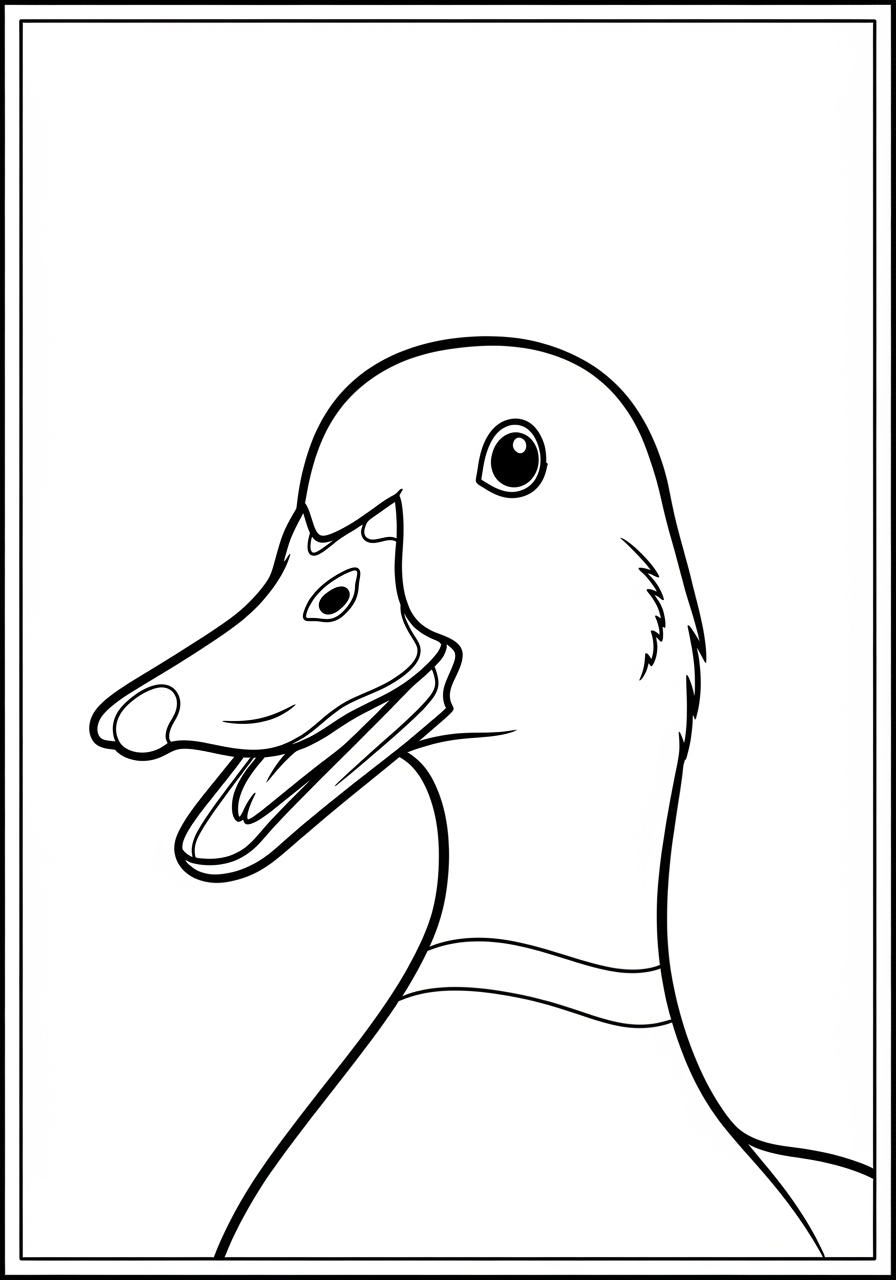 Desenho de Pato sorrindo para colorir
