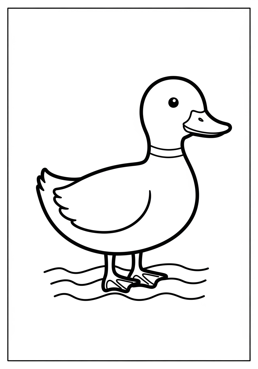 Desenho de Pato em pé na água para colorir