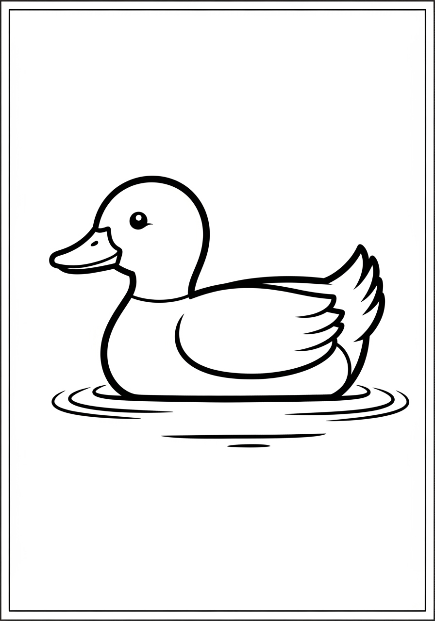 Desenho de Pato no lago para colorir