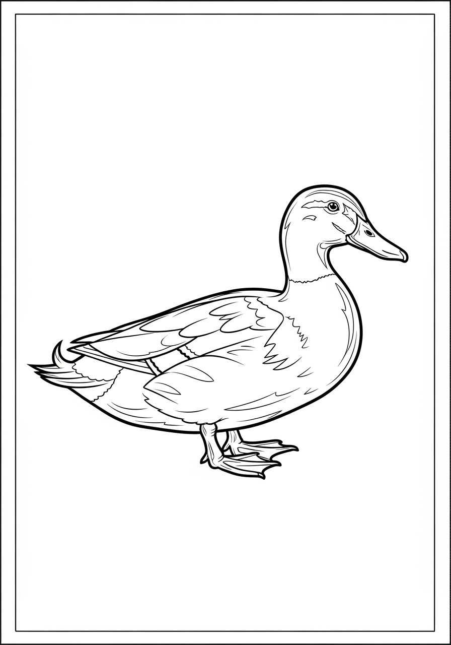 Desenho de Pato em pé para colorir