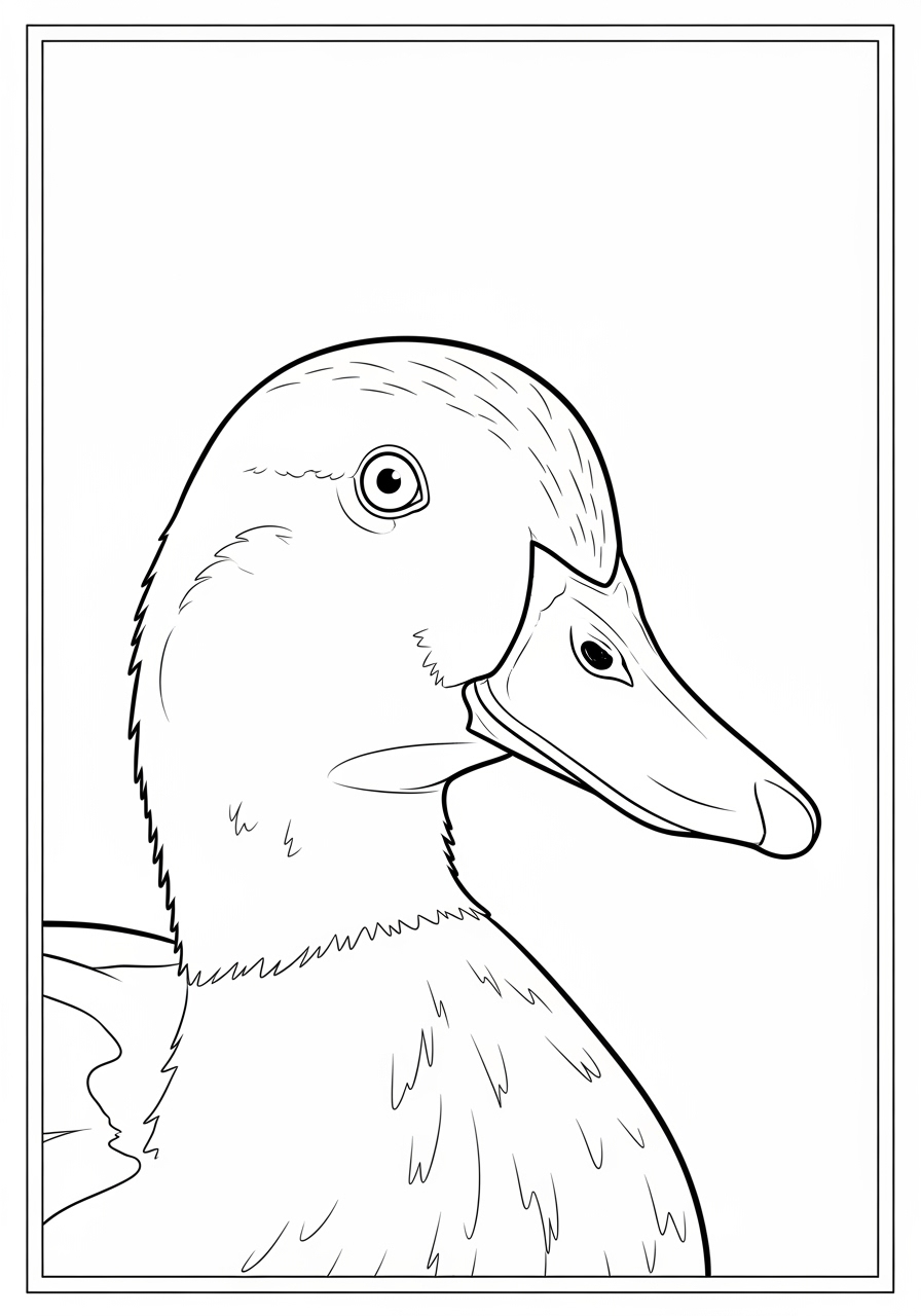 Desenho de Pato de perfil para colorir