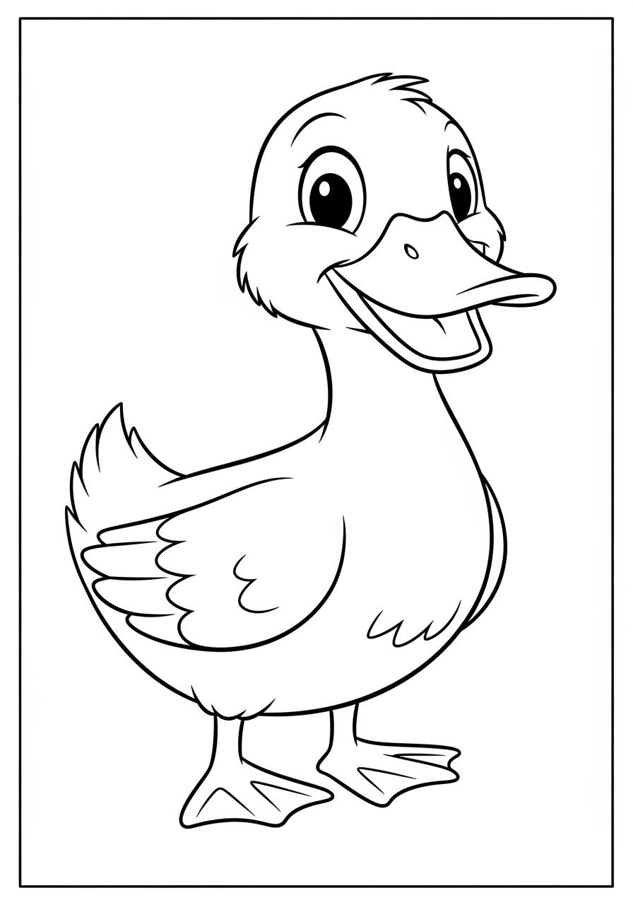 Desenho de Pato sorridente para colorir