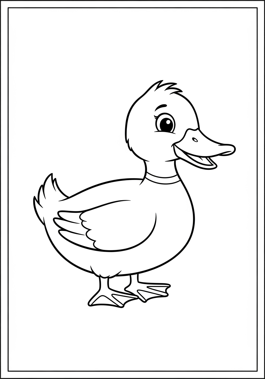 Desenho de Pato com sorriso para colorir