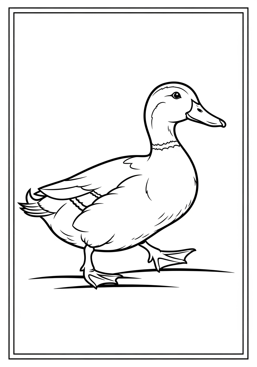 Desenho de Pato andando para colorir