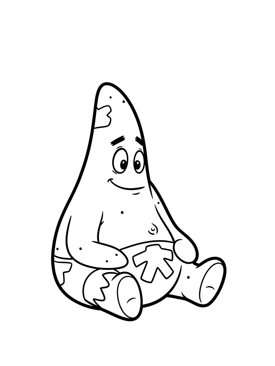 Desenho do Patrick Estrela Sorridente para colorir
