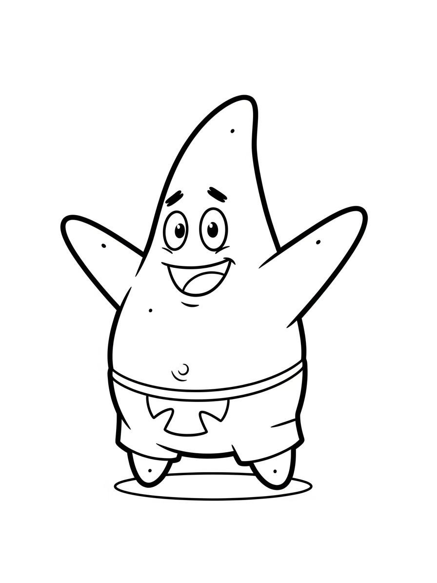 Desenho do Patrick Estrela Alegre para colorir