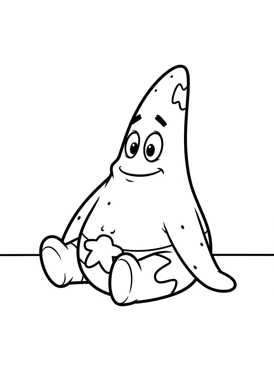 Desenho do Patrick Estrela Fofo para colorir