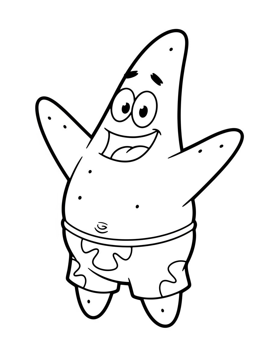 Desenho do Patrick Estrela Divertido para colorir