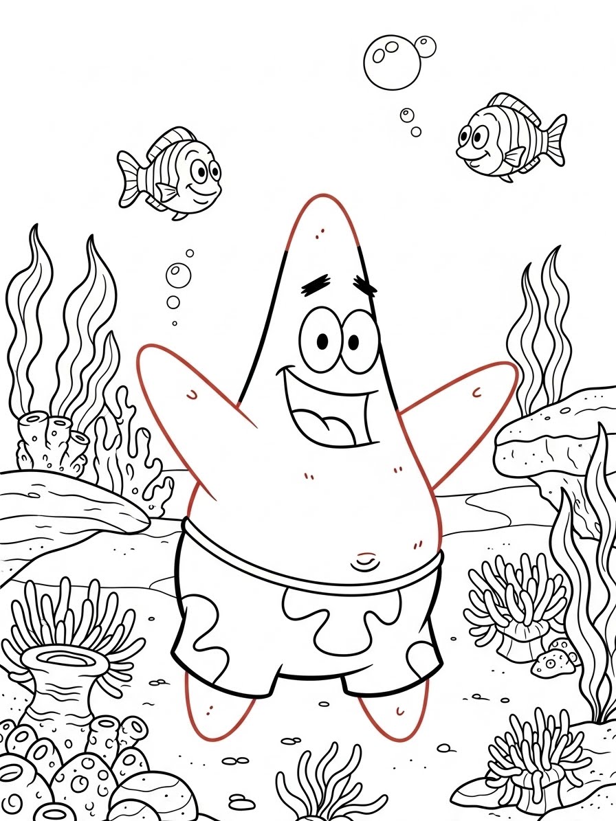 Desenho do Patrick Estrela Simples para colorir