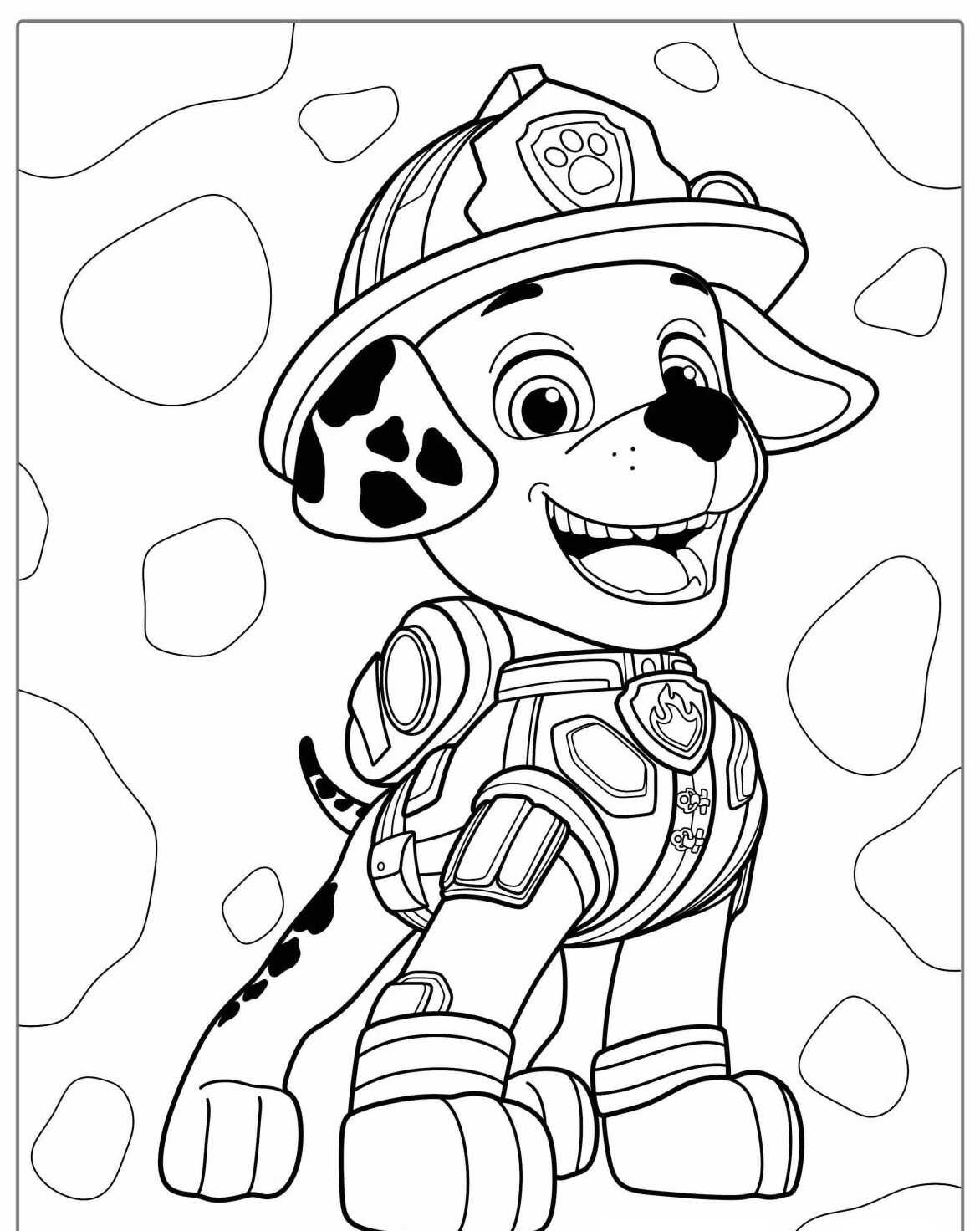 Desenho da Patrulha Canina Marshall sorridente para colorir