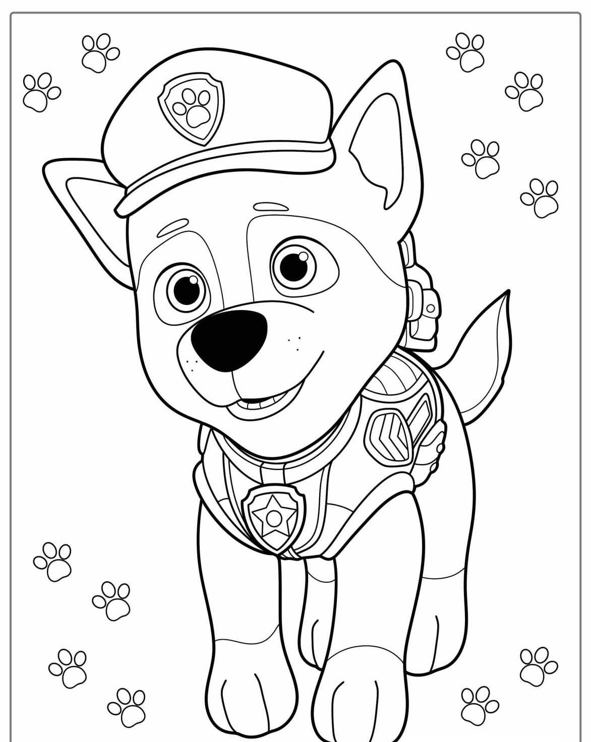 Desenho da Patrulha Canina Chase para imprimir e colorir