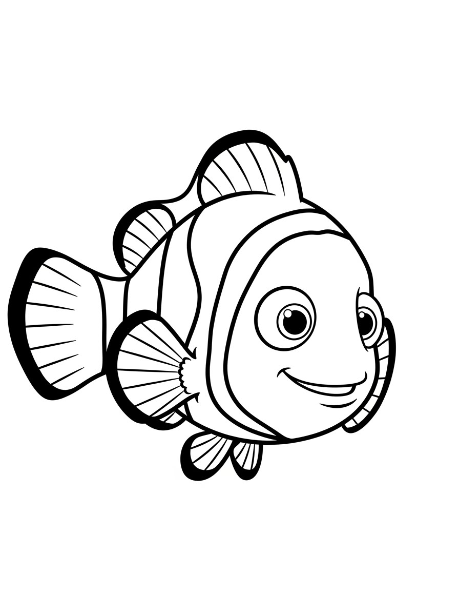 Desenho de Peixe Fofy sorridente para colorir