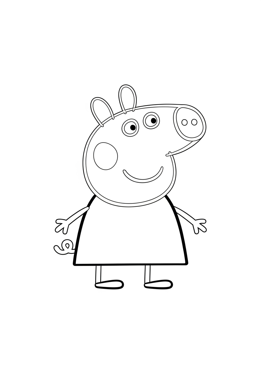 Desenho da Peppa Pig sorrindo para colorir