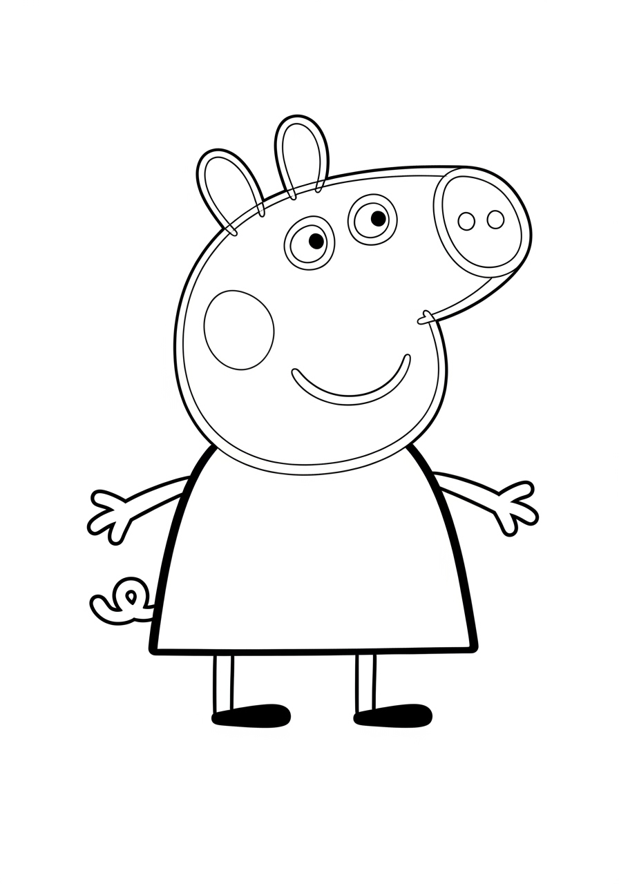 Desenho da Peppa Pig sorrindo com fundo branco para colorir