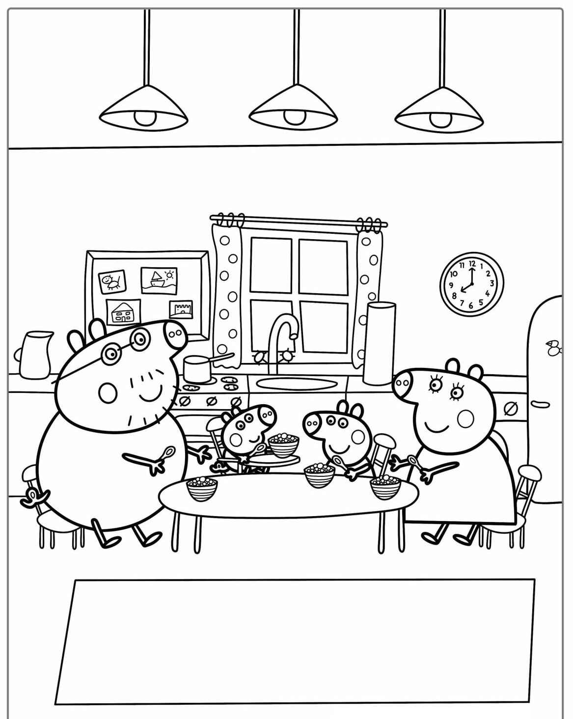 Desenho da Peppa Pig George Mamãe Pig e Papai Pig para colorir