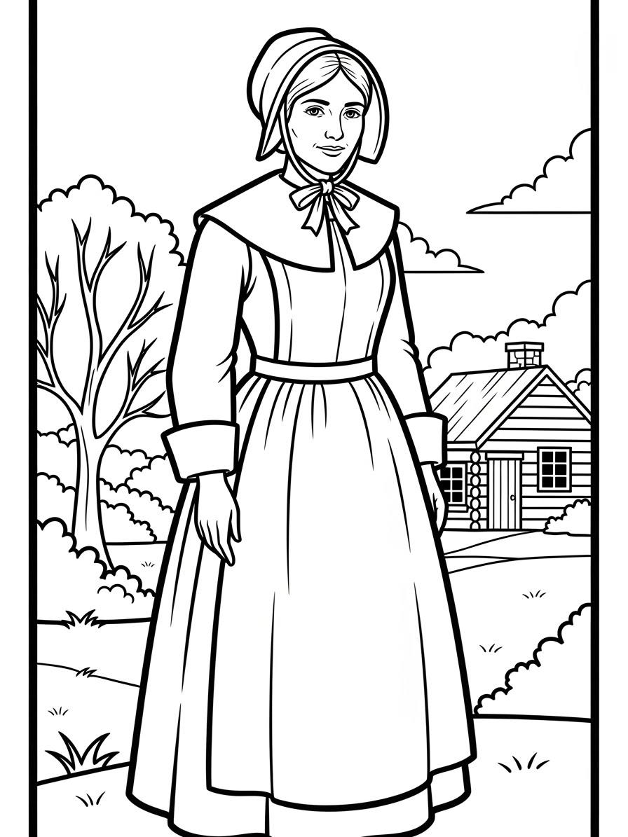 Desenho de Peregrina em um campo para colorir