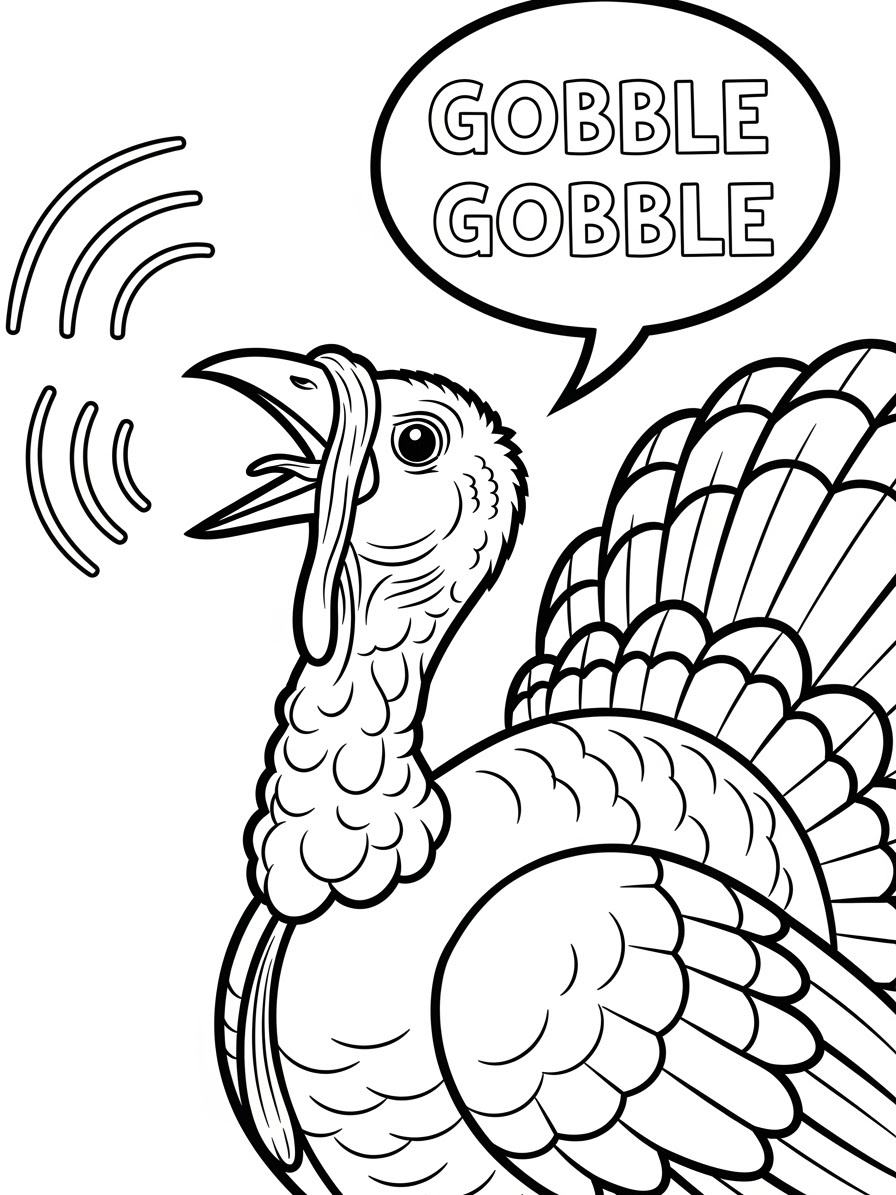 Desenho de Peru cantando para colorir