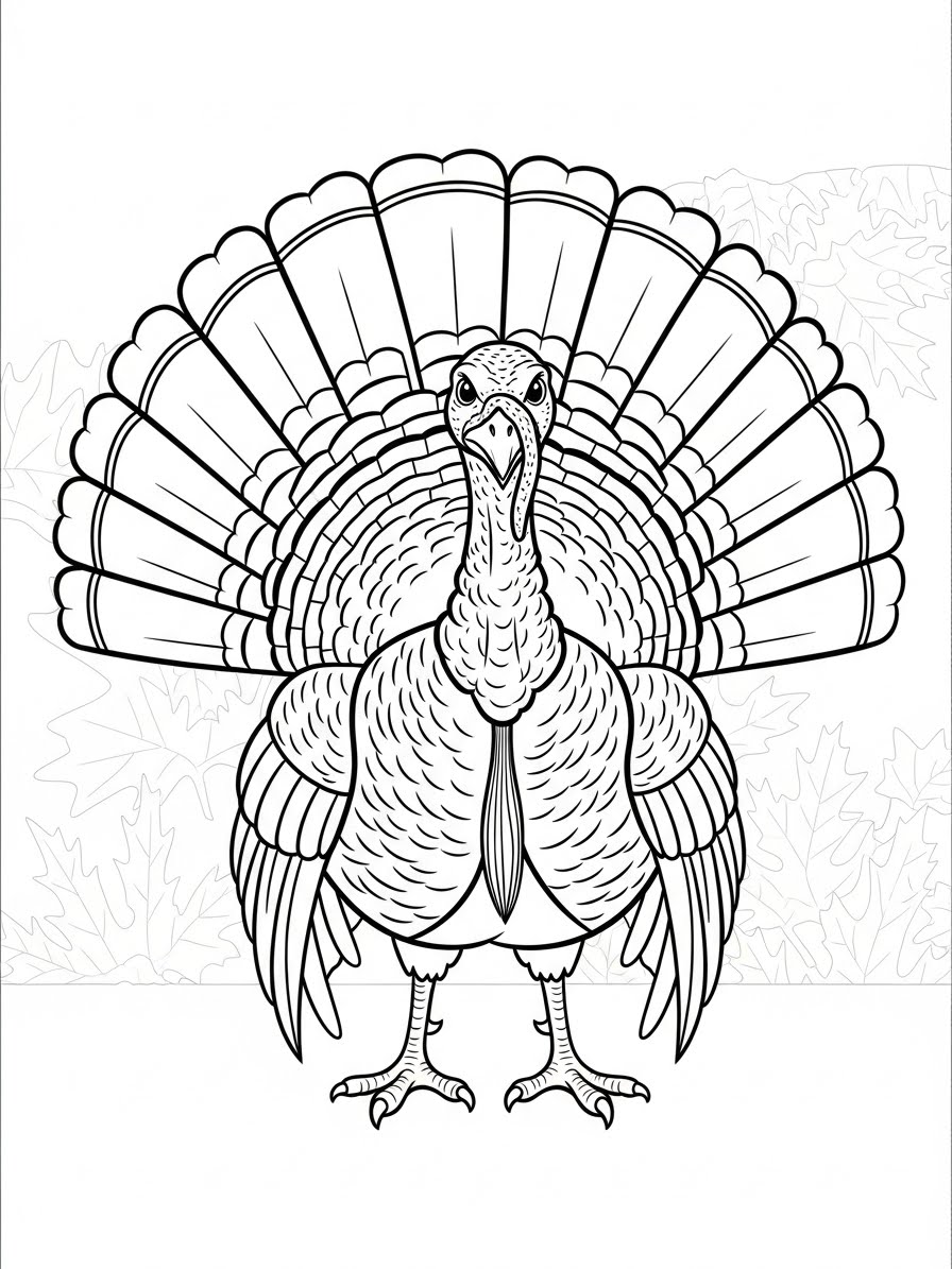 Desenho de Peru em detalhes para colorir