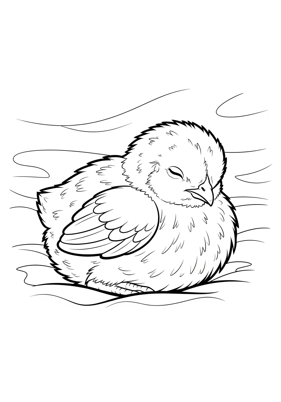 Desenho de Pintinho fofinho para colorir