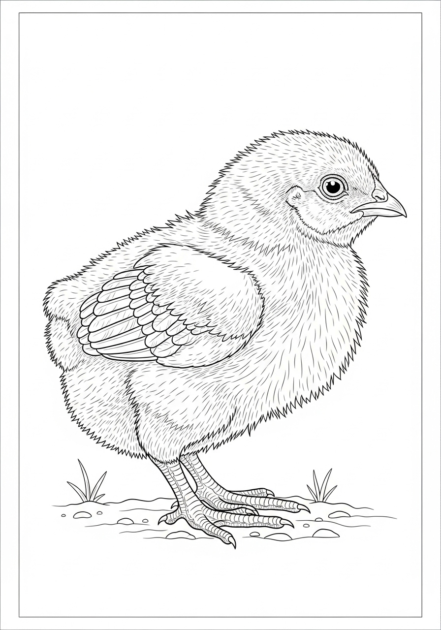 Desenho de Pintinho fofinho para colorir