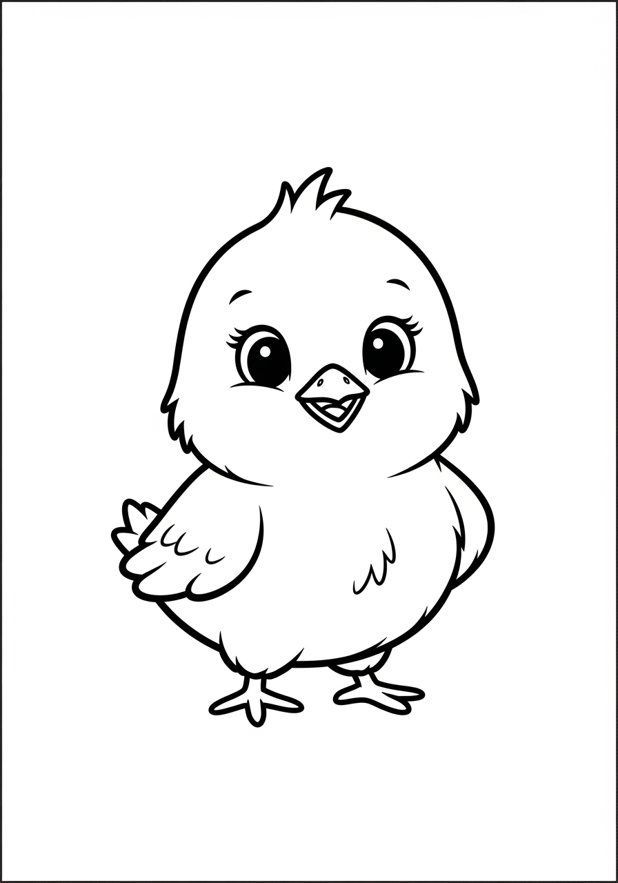 Desenho de Pintinho fofo para colorir