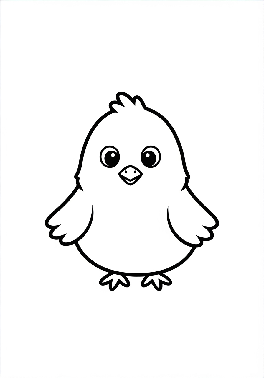 Desenho de Pintinho fofinho para colorir