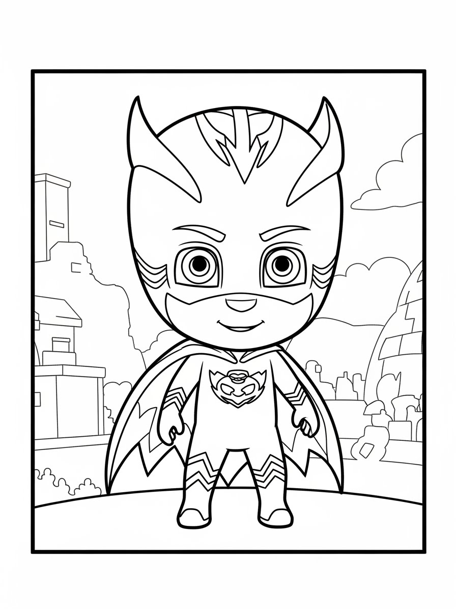 Desenho dos Pj Masks Menino-Gato para colorir