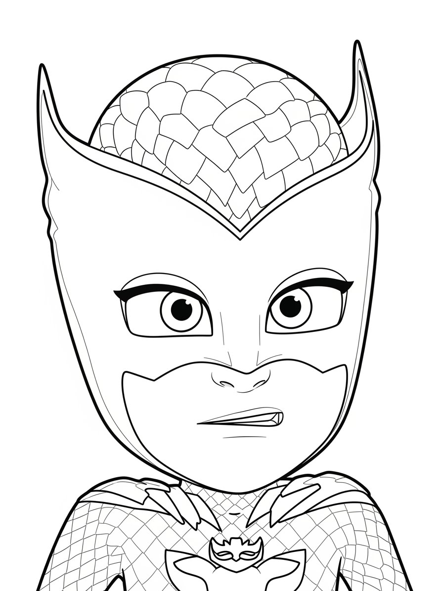 Desenho dos Pj Masks Corujita pronta para colorir