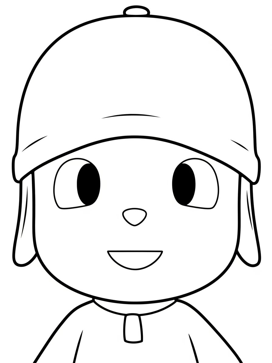 Desenho do Pocoyo sorridente para colorir