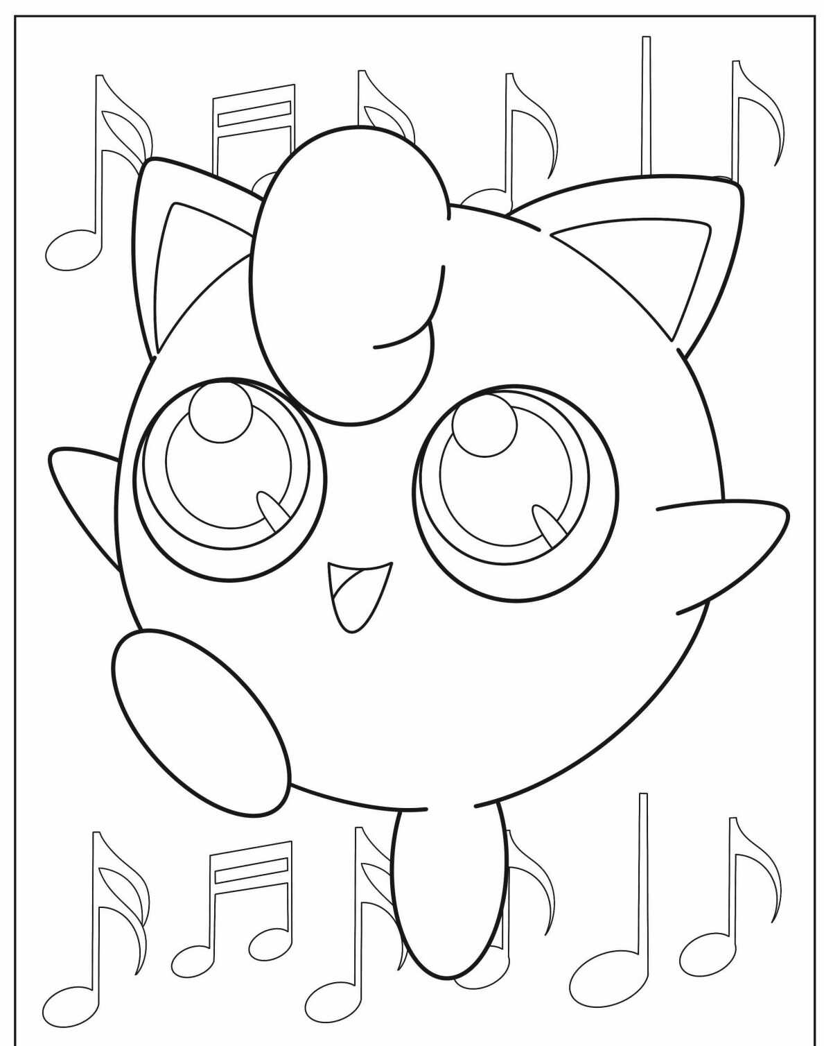 Desenho de Jigglypuff cantando para colorir