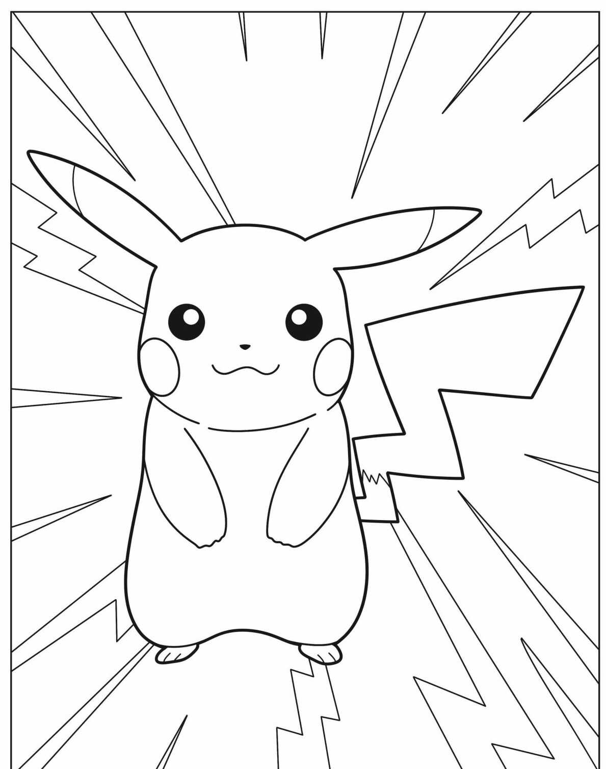 Desenho de Pokémon Pikachu para colorir divertido