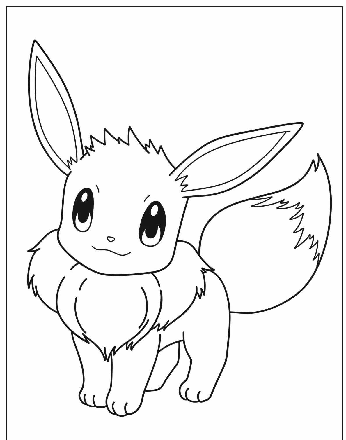 Desenho de Pokémon Eevee para colorir sem fundo