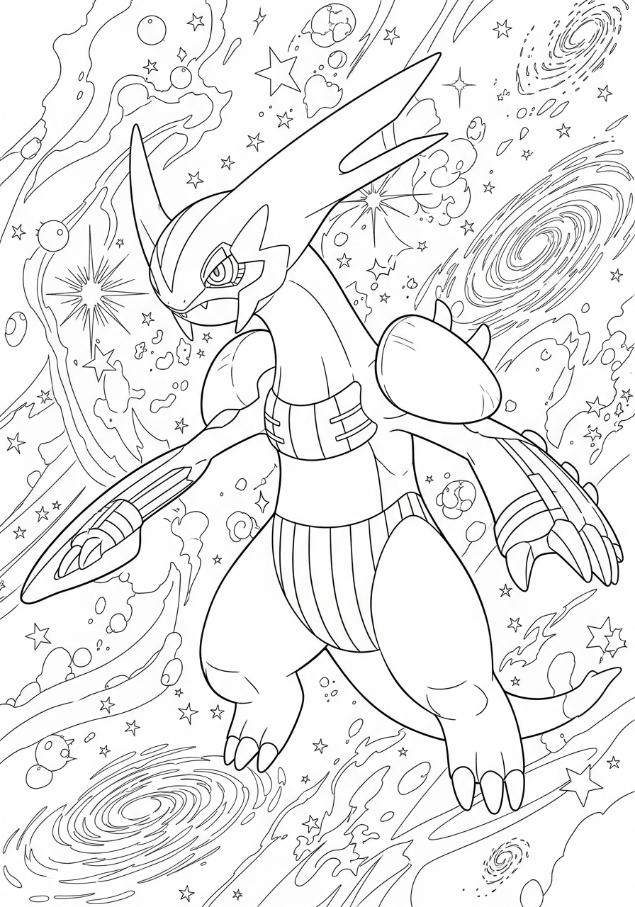 Desenho de Pokémon lendário Palkia para colorir