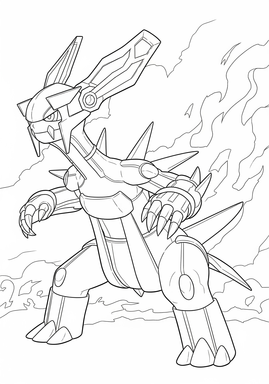 Desenho de Pokémon Dialga para colorir criativo e divertido