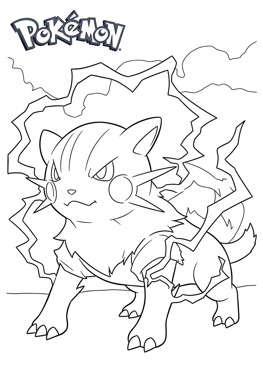 Desenho de Pokémon com felino poderoso para colorir