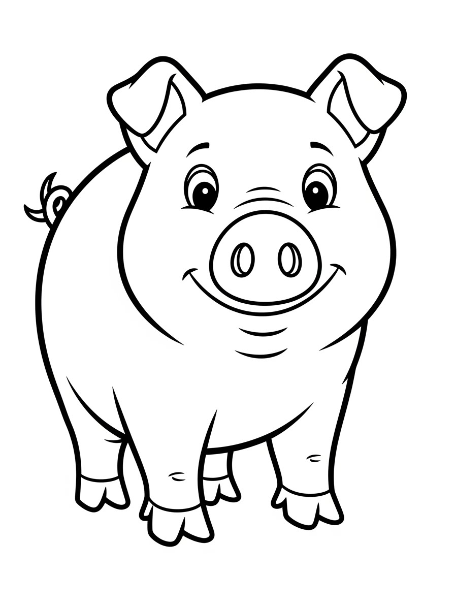 Desenho de Porco Fofo para colorir