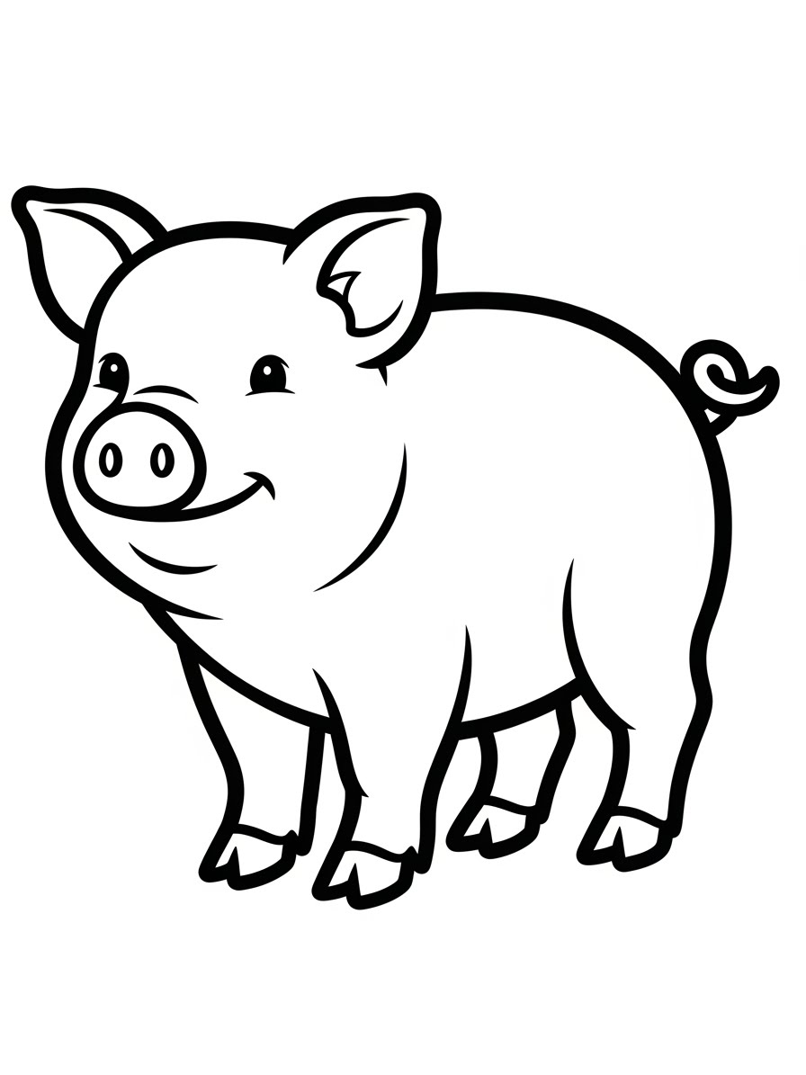Desenho de Porco Realista para colorir