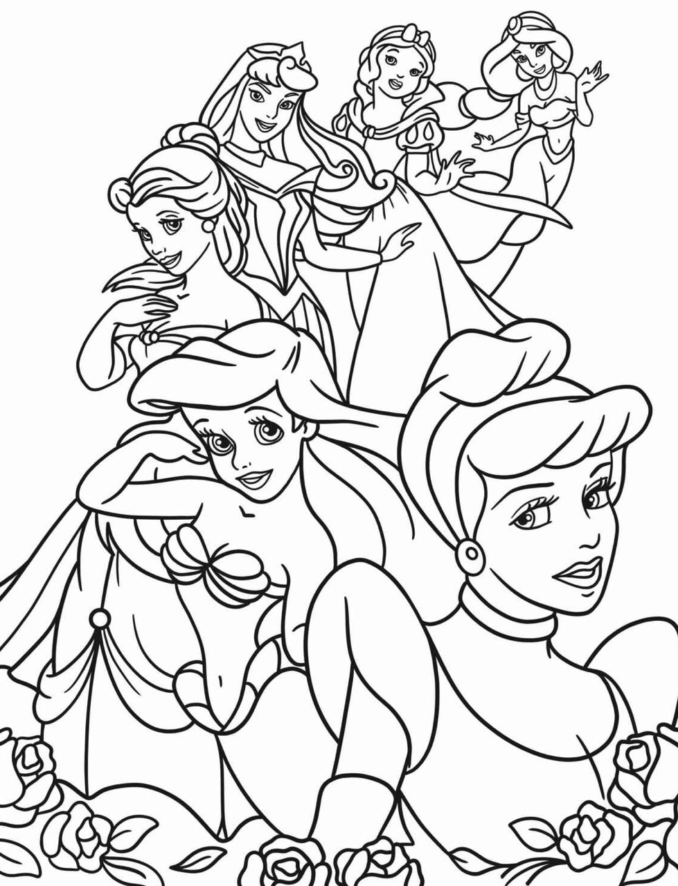 Desenho das Princesas da Disney para Colorir com Cinderela e outras
