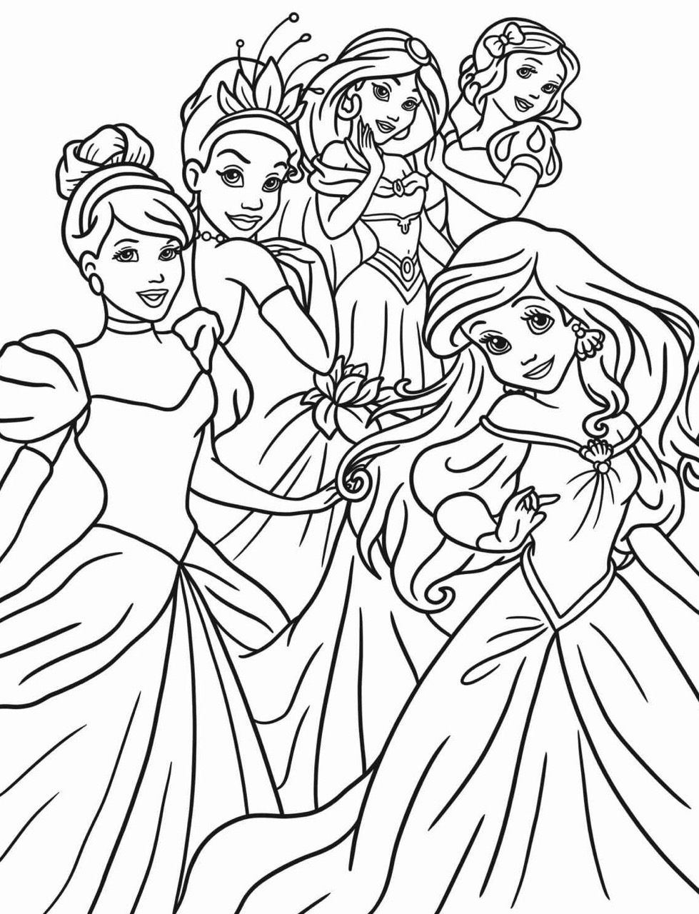 Desenho das Princesas da Disney Cinderela Ariel e mais para colorir