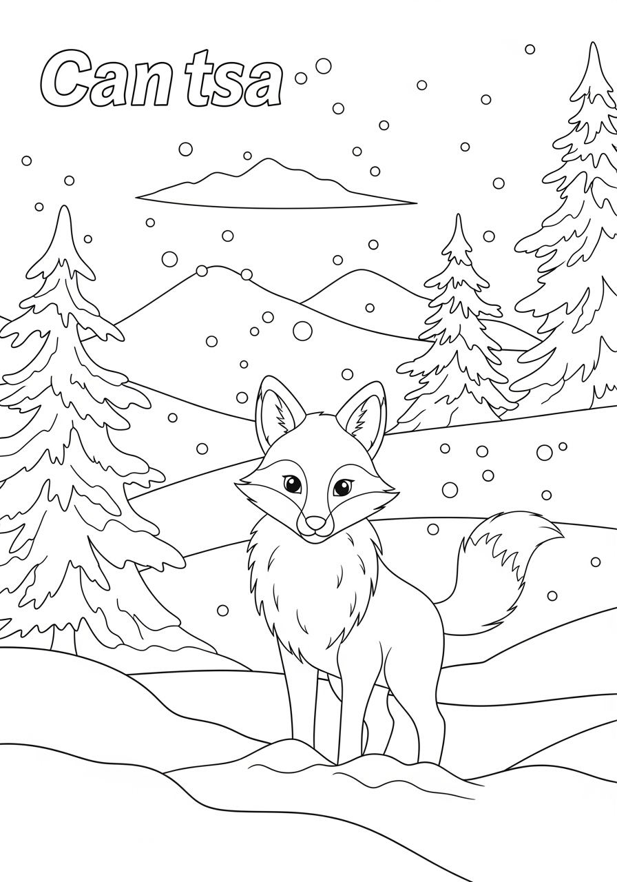 Desenho de Raposa Realista em ambiente natural para colorir