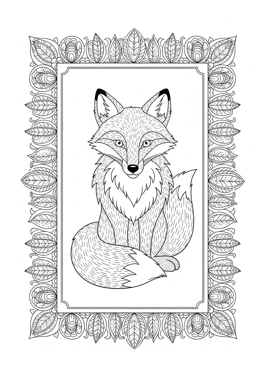 Desenho de Raposa Realista para colorir