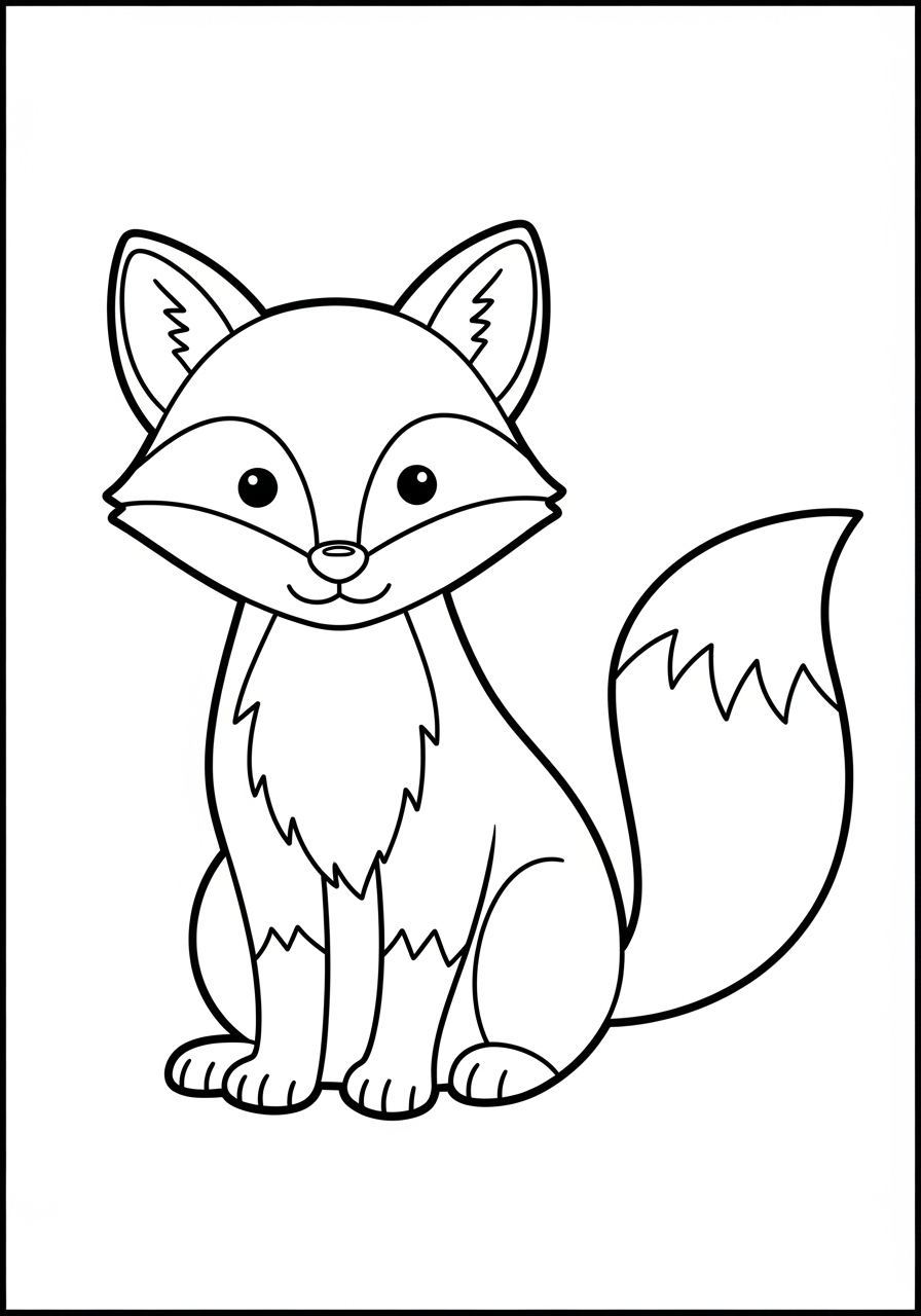 Desenho de Raposa Fofa para colorir