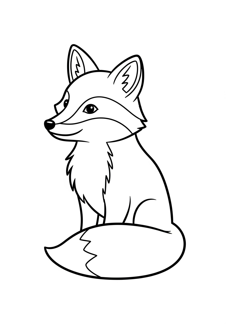 Desenho de Raposa Simples para colorir