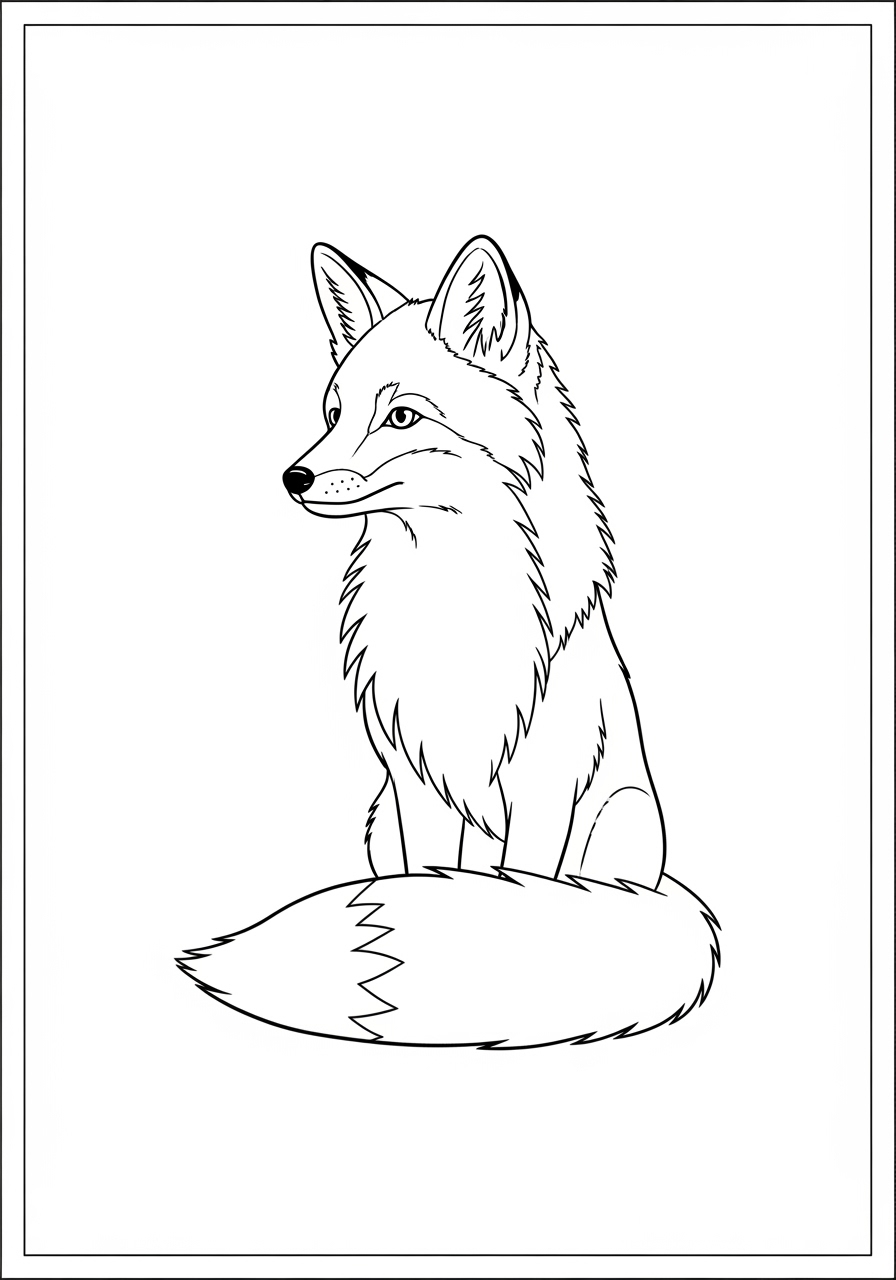 Desenho de Raposa Realista para colorir