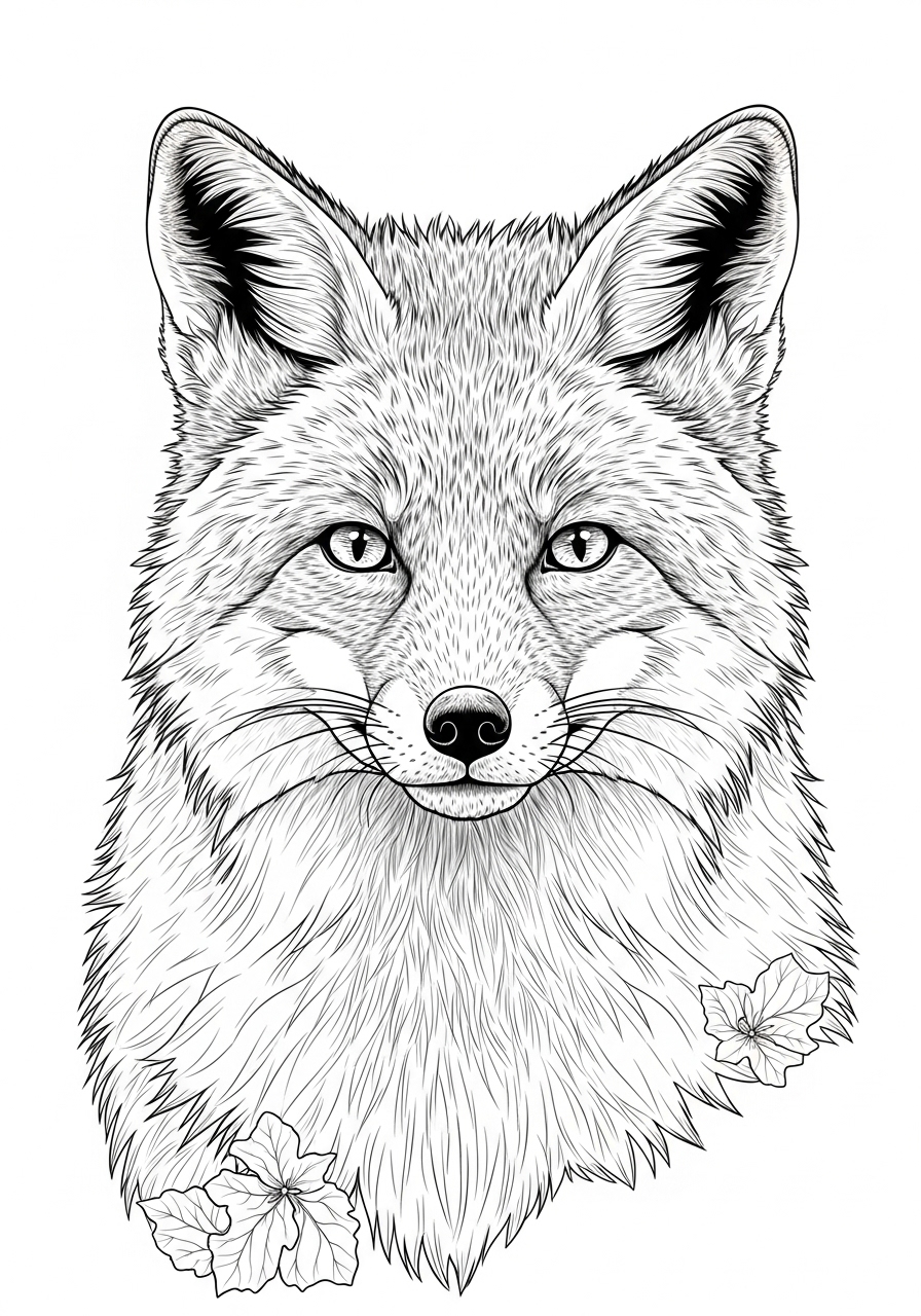 Desenho de Raposa Realista para colorir