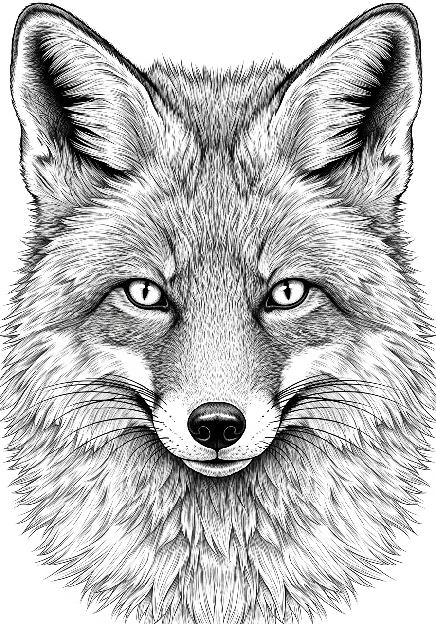 Desenho de Raposa Realista para colorir