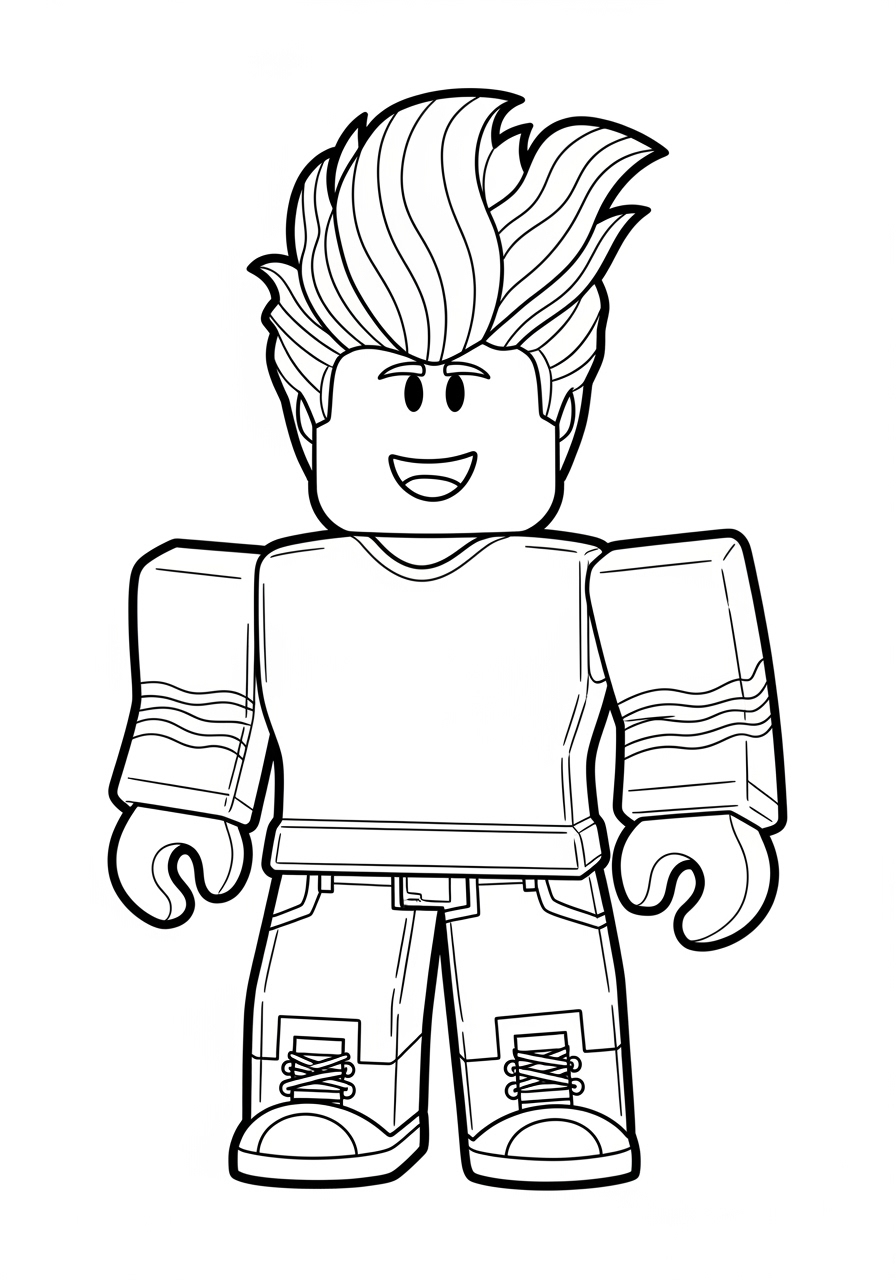 Desenho Roblox de personagem para imprimir e colorir