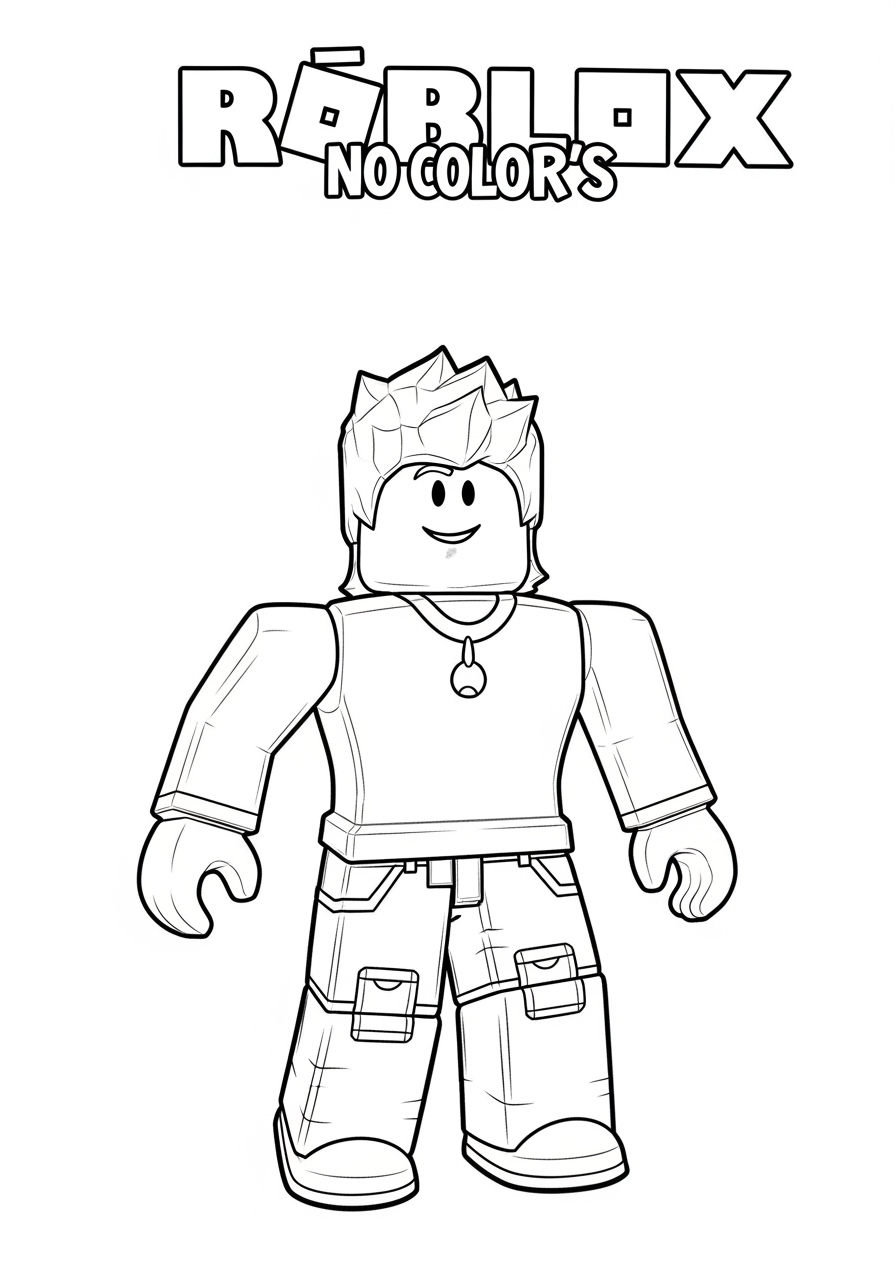 Desenho Roblox de um personagem masculino para imprimir e colorir